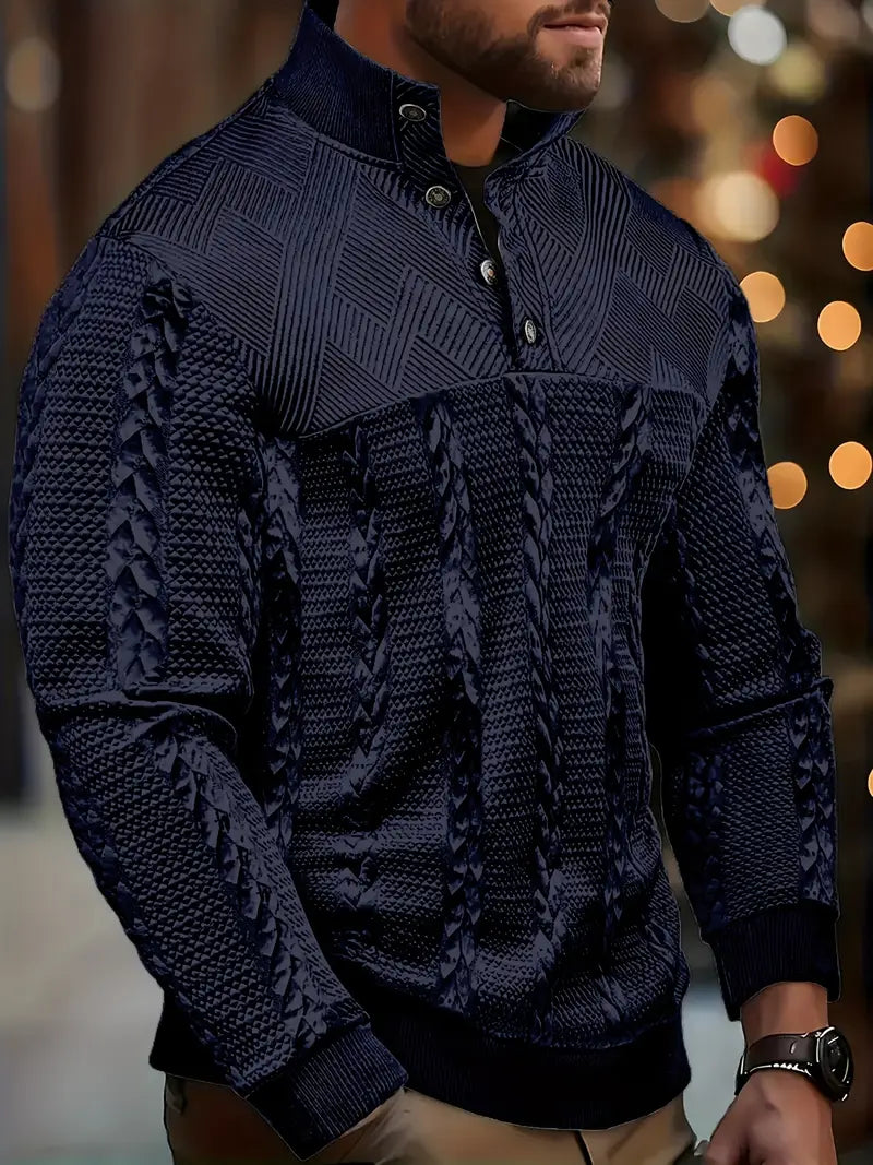 Men's Button Jumper, Knitted Sweater - view 4