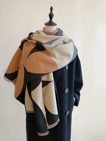 Women's Reversible Cashmere Scarf, Winter Wrap - view 2