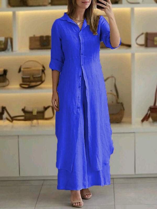 Odett | Long Sleeve Shirt And Trousers Set