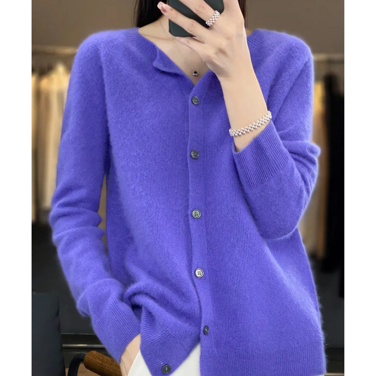 Women's Cashmere Cardigan, Knitted - view 3