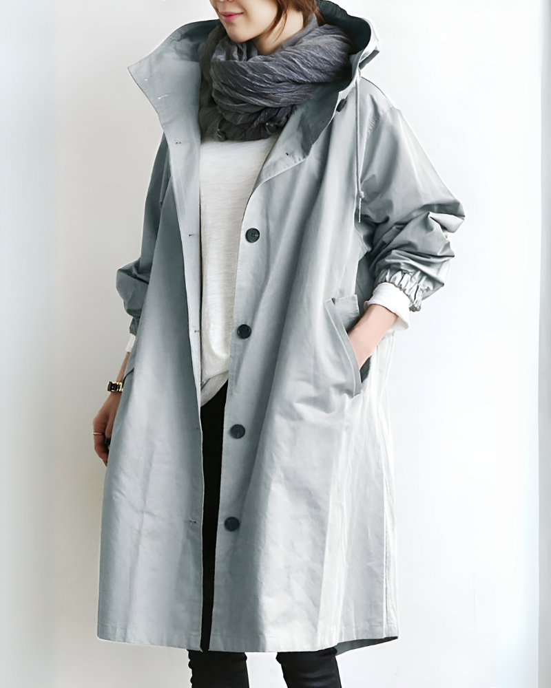 Women's Trench Coat with Single-Breasted and Hooded - view 5