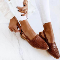 Delvenne | Flats Woven Vegan Leather Round Toe Slip-On