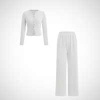 Women's Long Sleeve Top and Trouser Set, Two Piece Co Ord