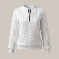 Women's Cable Knit Half Zip Jumper, Zip Neck Sweater
