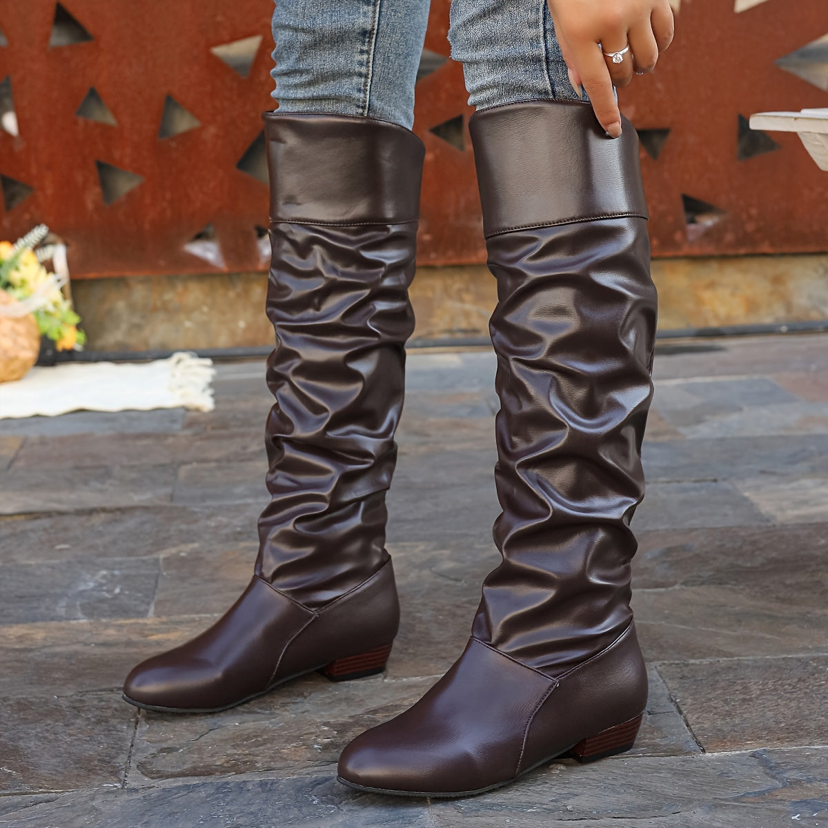 Women's Slouched Knee-High Boots - view 9