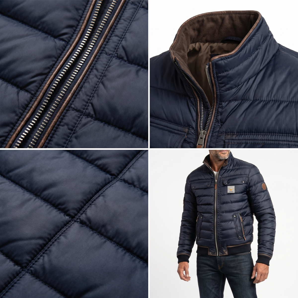 Men's Quilted Puffer Jacket, Padded Coat - view 8