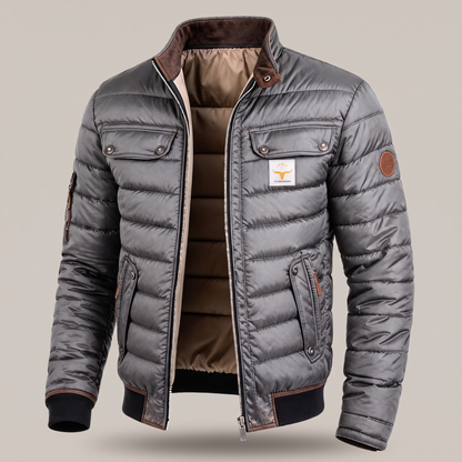 Men's Quilted Puffer Jacket, Padded Coat - view 4