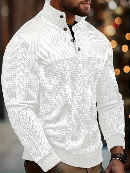Men's Button Jumper, Knitted Sweater