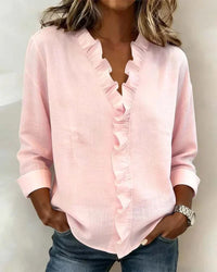 Gioia | V-neck blouse with ruffle detail