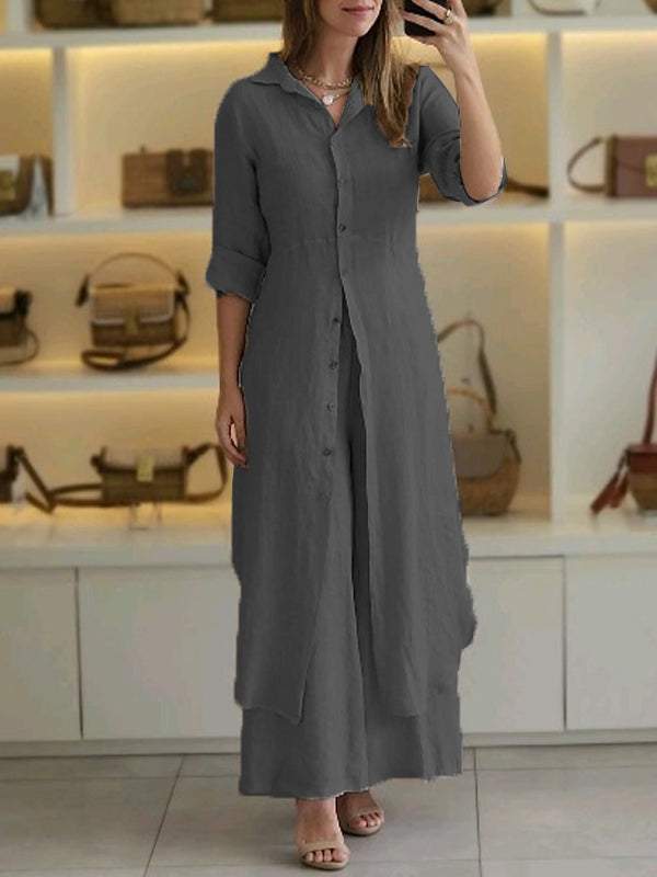 Odett | Long Sleeve Shirt And Trousers Set