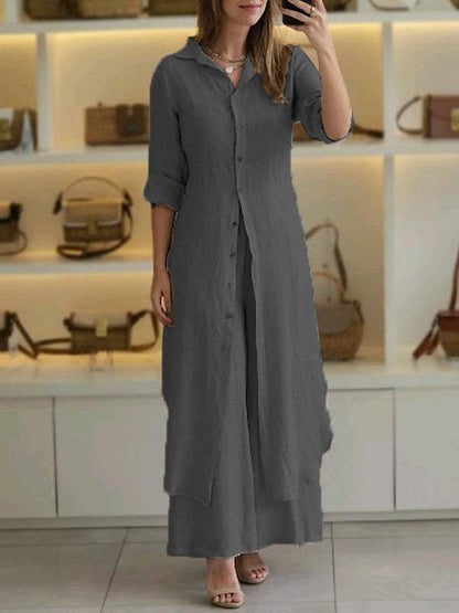 Odett | Long Sleeve Shirt And Trousers Set