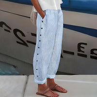 Venelle | Trousers Straight-Leg Elastic Waist Deep Pockets