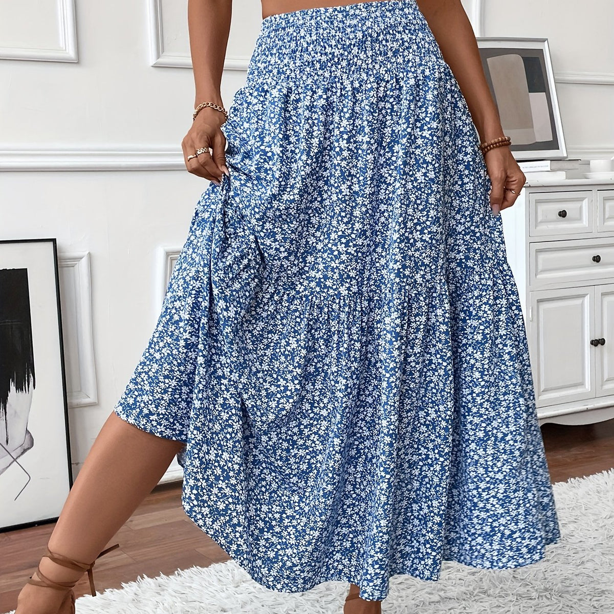 Florimne | Women's Floral Print Midi Skirt — image 4