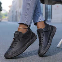Women's Casual Lace-Up Walking Shoes, Stitched Suede-Look Sneakers