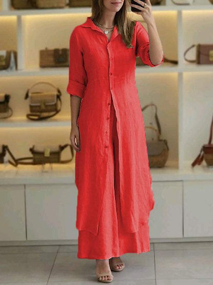 Odett | Long Sleeve Shirt And Trousers Set