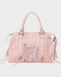 Women's Leather Tote Bag with Zip Closure and Phone Pocket