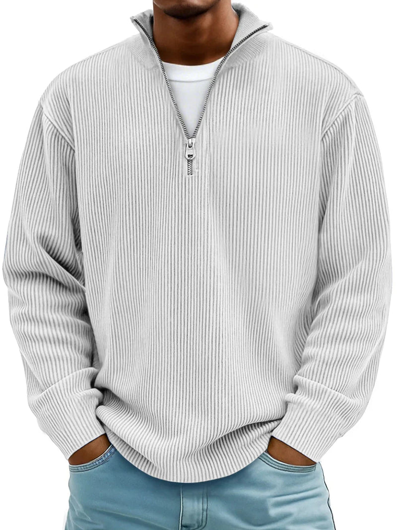 Men's Ribbed Relaxed Jumper, Knitted Sweater - view 4