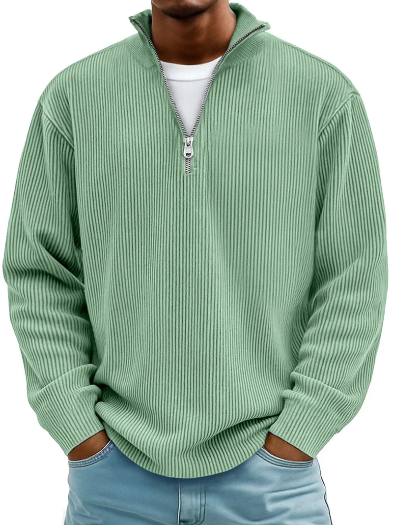 Men's Ribbed Relaxed Jumper, Knitted Sweater - view 3
