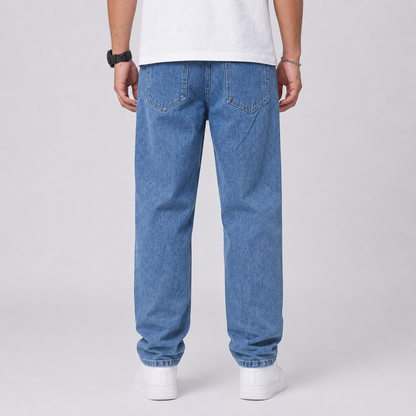 Men's Denim Wide Leg Jeans, Trousers - view 8