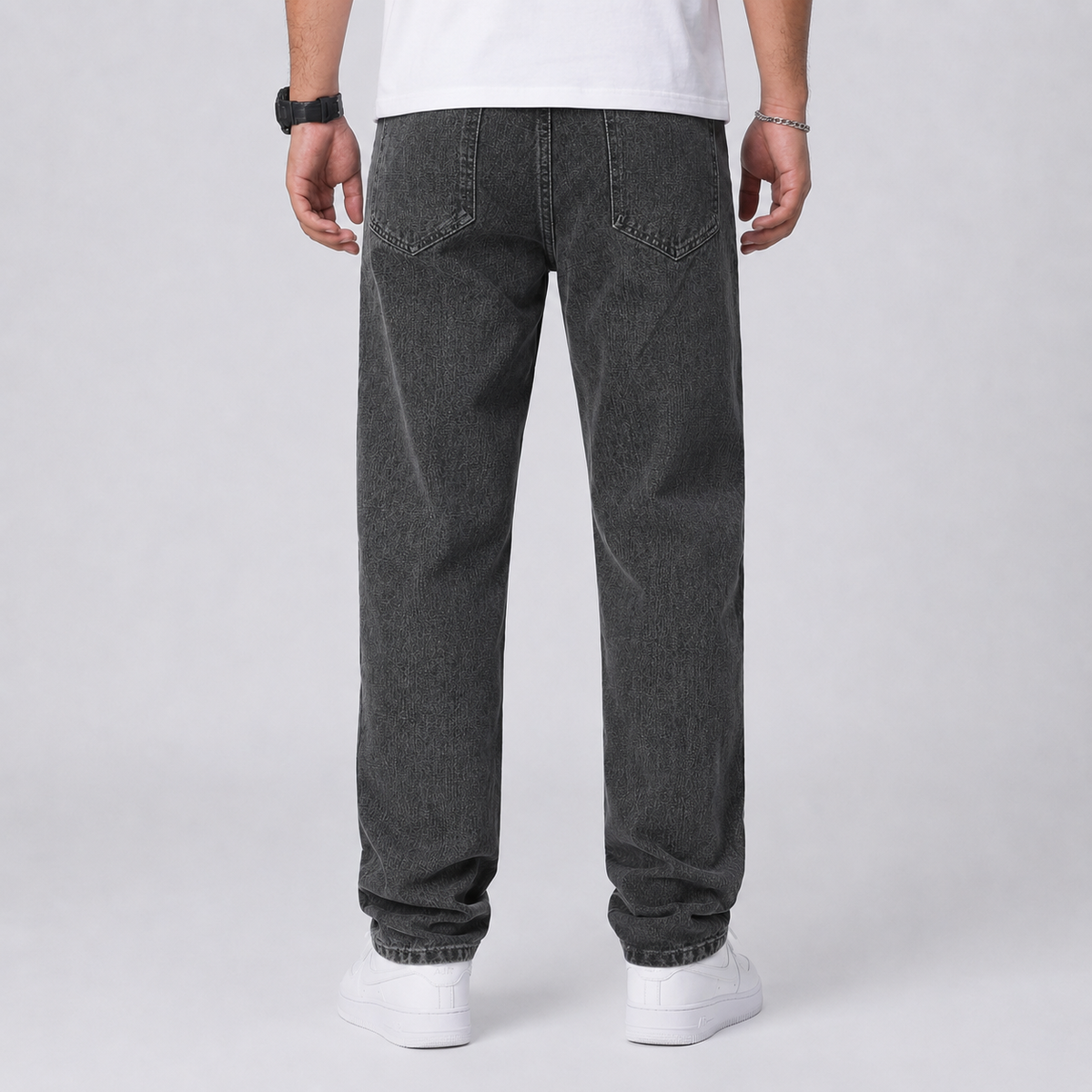 Men's Denim Wide Leg Jeans, Trousers - view 10