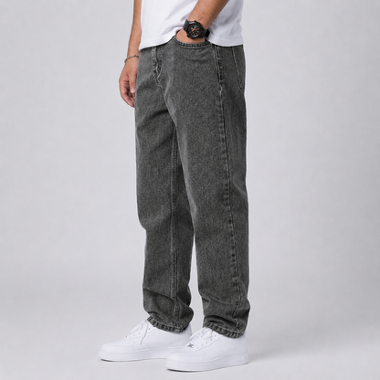 Men's Denim Wide Leg Jeans, Trousers - view 4