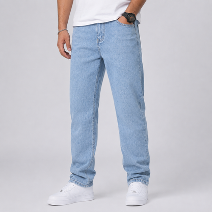Men's Denim Wide Leg Jeans, Trousers - view 7