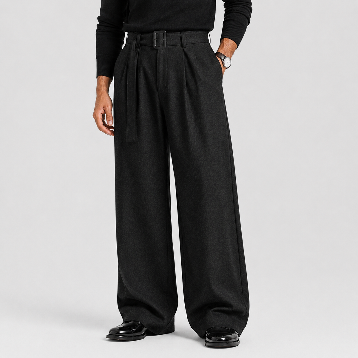 Men's Pleated Straight Leg Trousers, Tailored