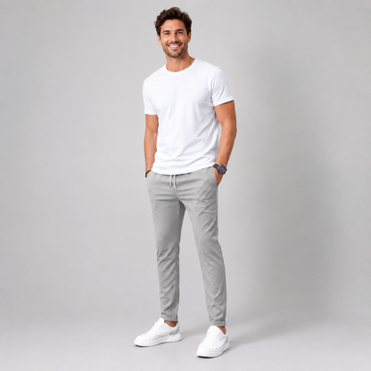 Men's Slim Fit Drawstring Trousers, Casual - view 27