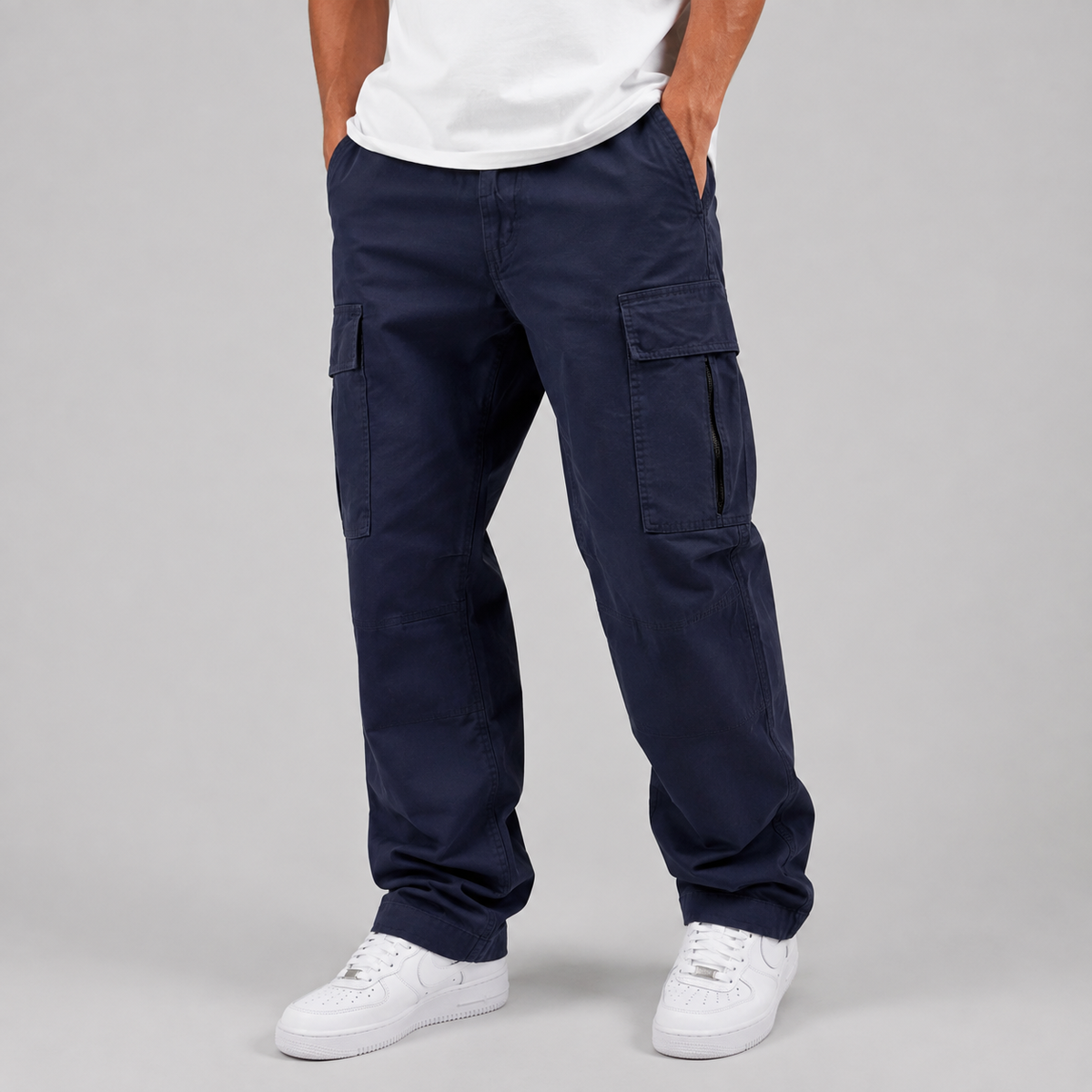 Men's Drawstring Cargo Trousers, Casual - view 5