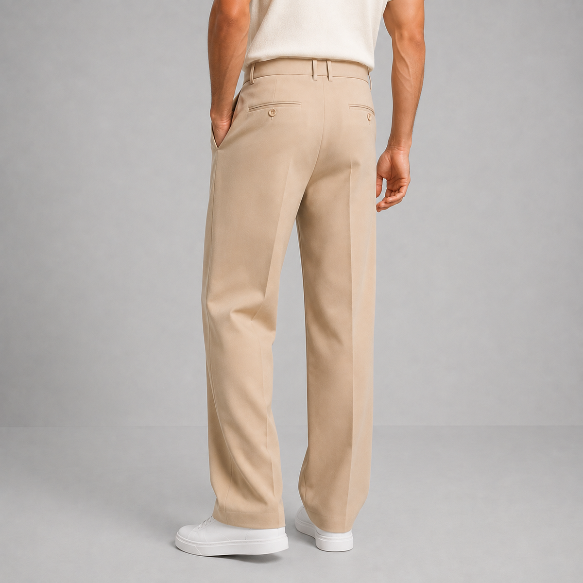 Men's Tailored Straight Leg Trousers, Casual - view 5