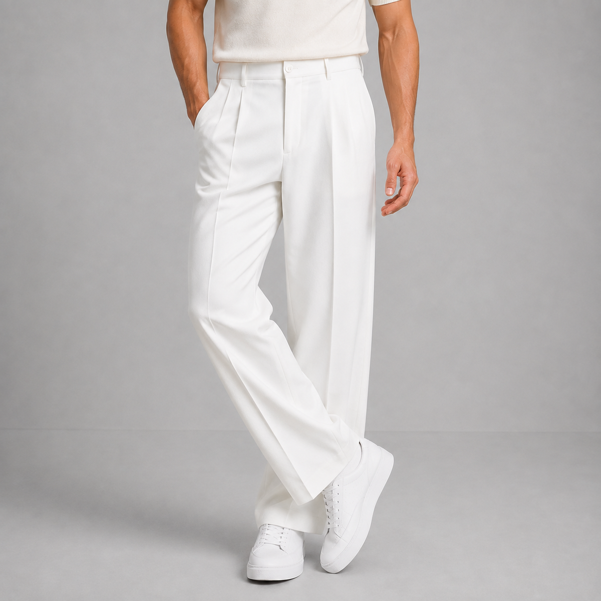Men's Tailored Straight Leg Trousers, Casual - view 4