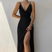Cassivelle | Sophisticated Maxi Dress with Side Slit and Cowl Neck