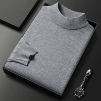 Men's Mock Neck Jumper, Fine Knit Sweater