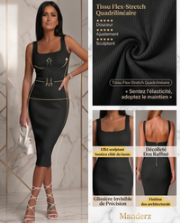 Aravelle | Stretch Dress V-Neck Soft Jersey Slim Fit