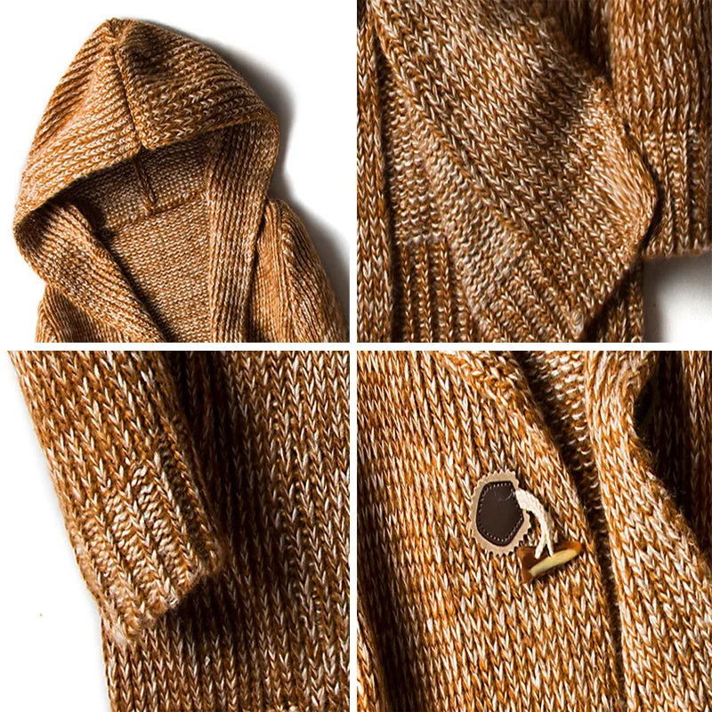 Men's Hooded Cardigan, Knitted - view 6