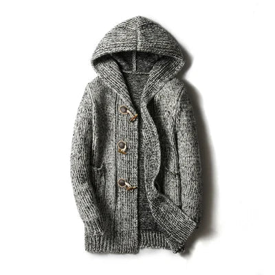 Men's Hooded Cardigan, Knitted - view 4