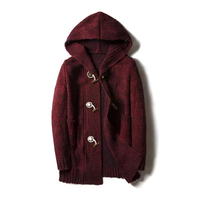 Men's Hooded Cardigan, Knitted - view 2
