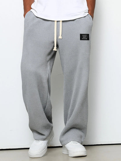 Men's Waffle Drawstring Trousers, Casual - view 5