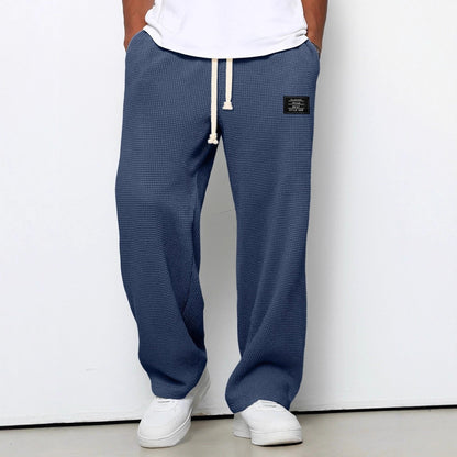 Men's Waffle Drawstring Trousers, Casual - view 9