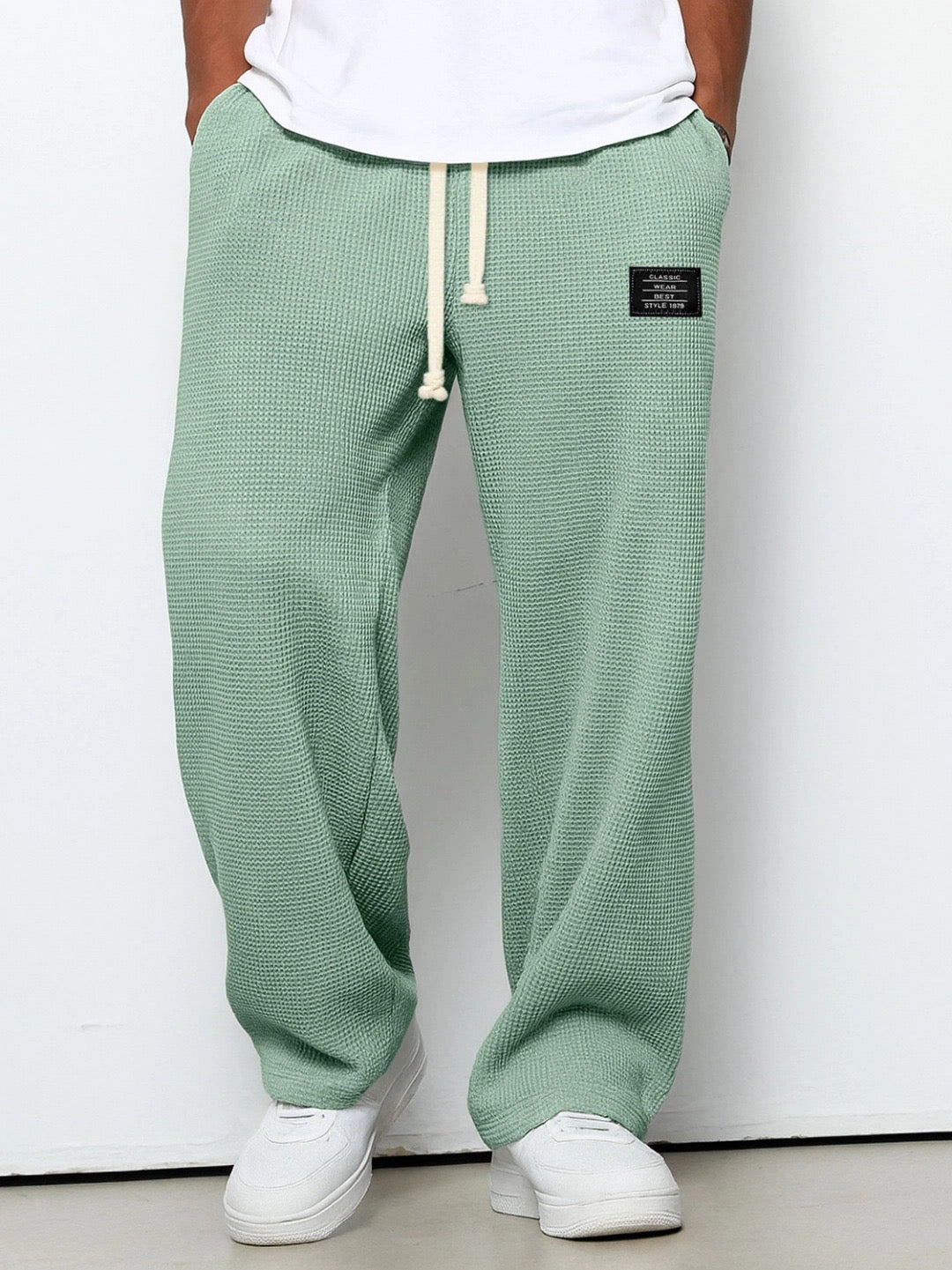 Men's Waffle Drawstring Trousers, Casual - view 10