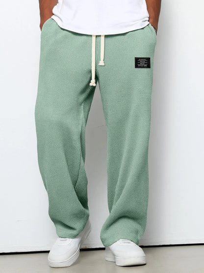 Men's Waffle Drawstring Trousers, Casual - view 10
