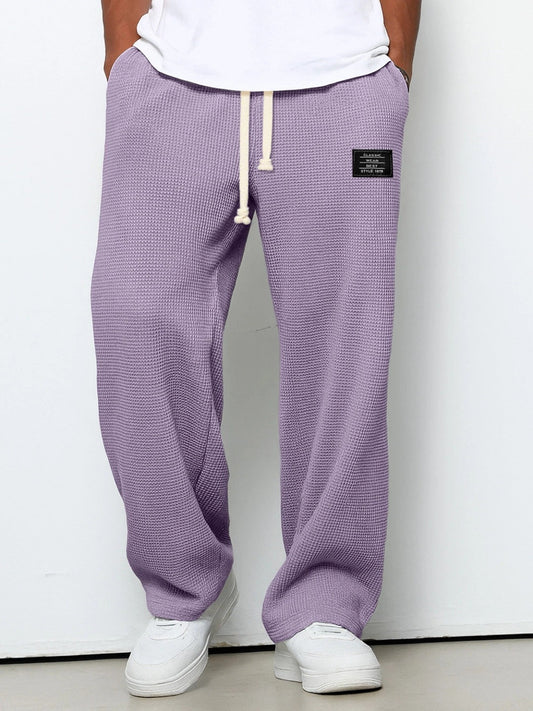 Men's Waffle Drawstring Trousers, Casual