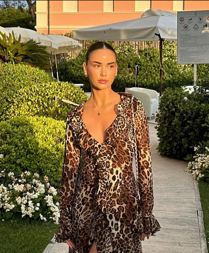 Bianca | Leopard Print Dress With Slit