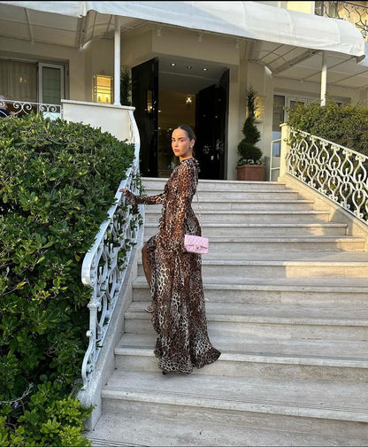Bianca | Leopard Print Dress With Slit