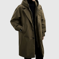 Men's Longline Parka Coat, Hooded Winter Coat