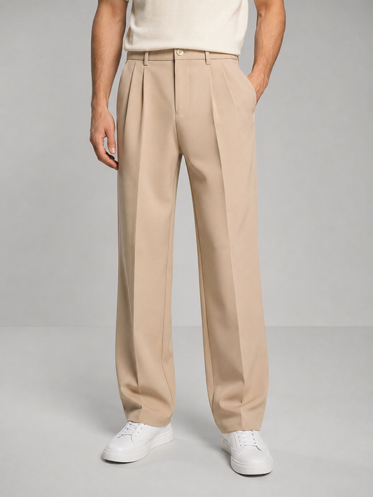 Men's Oversized Trousers with Straight-Leg and Tailored - front view