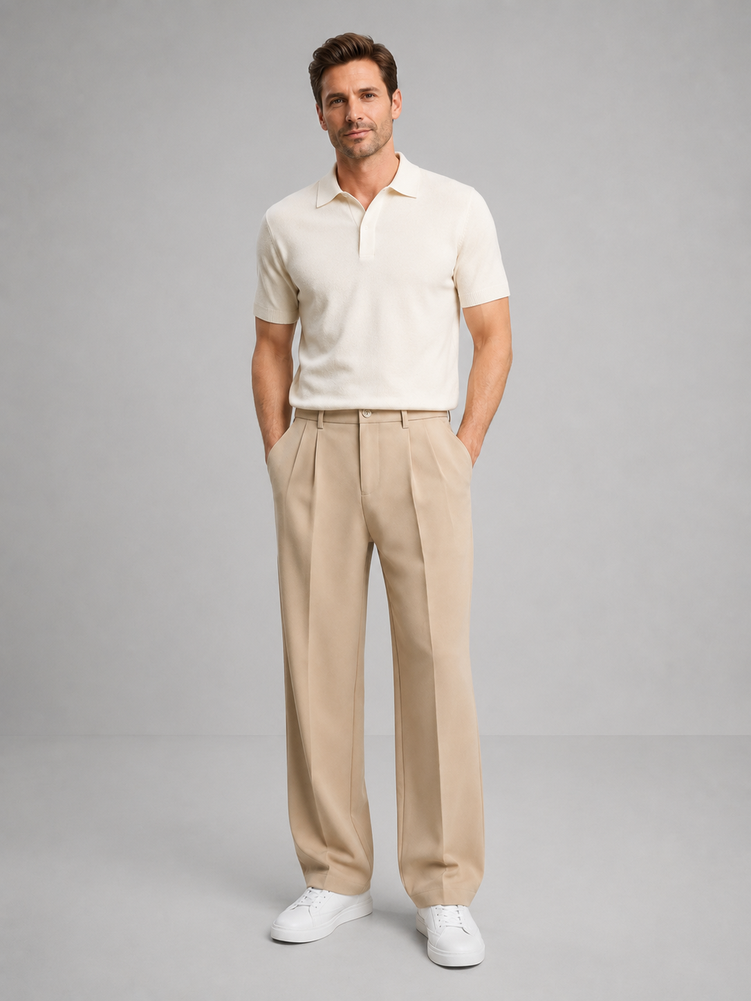 Men's Oversized Trousers with Straight-Leg and Tailored - view 3