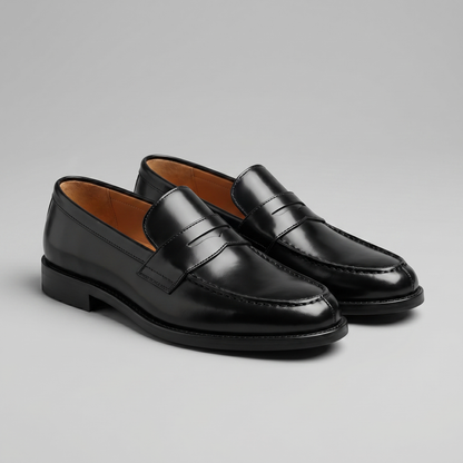 Men's Leather-Look Penny Loafers, Slip-On Shoes - view 2