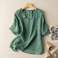 Ilvanne | Blouse Scalloped Collar Loose Vintage