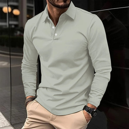 Men's Polo Long-Sleeve Shirt, Knitted - view 5